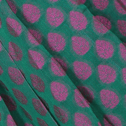 Hot pink and Green Pattu Pavadai