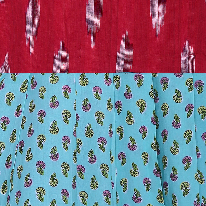 Stay on Trend with Our New Model Red ikat  Long Frocks