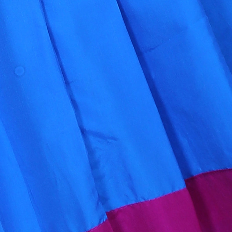 Adorable Deep Pink and Blue Pattu pavadai