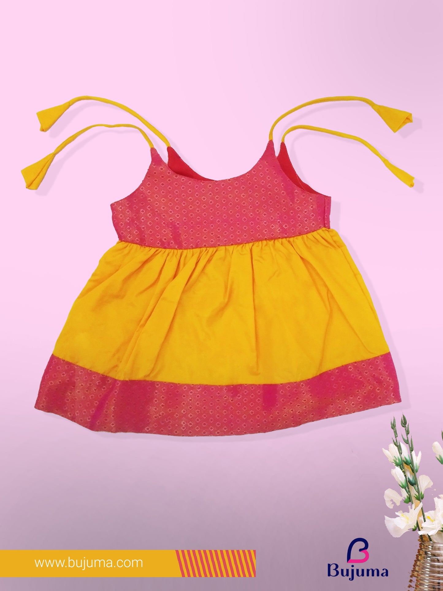 Cute Pink Color Pattu frock for baby girl