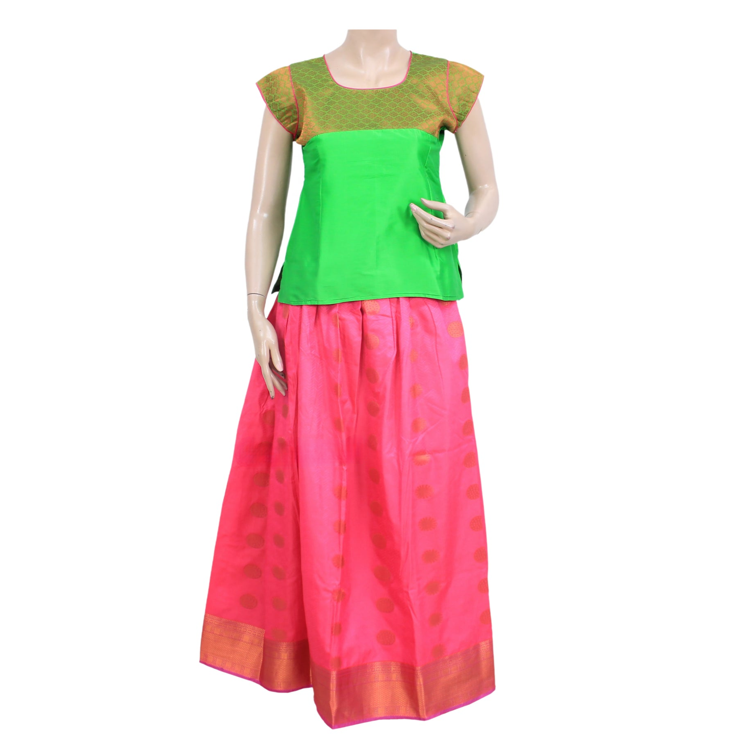 Elegant Light Green Butta Design Pattu Pavadai Sattai