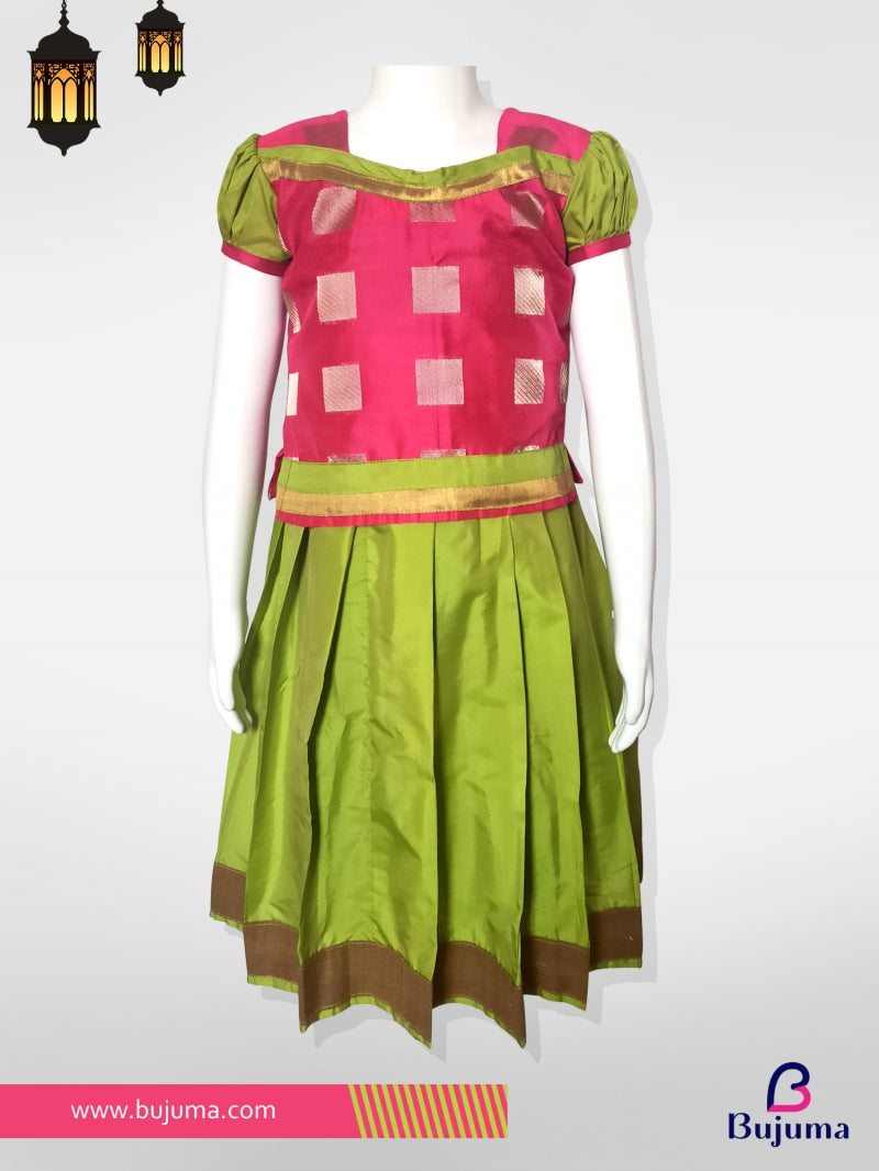 Dark Green Silk Pattu Pavadai