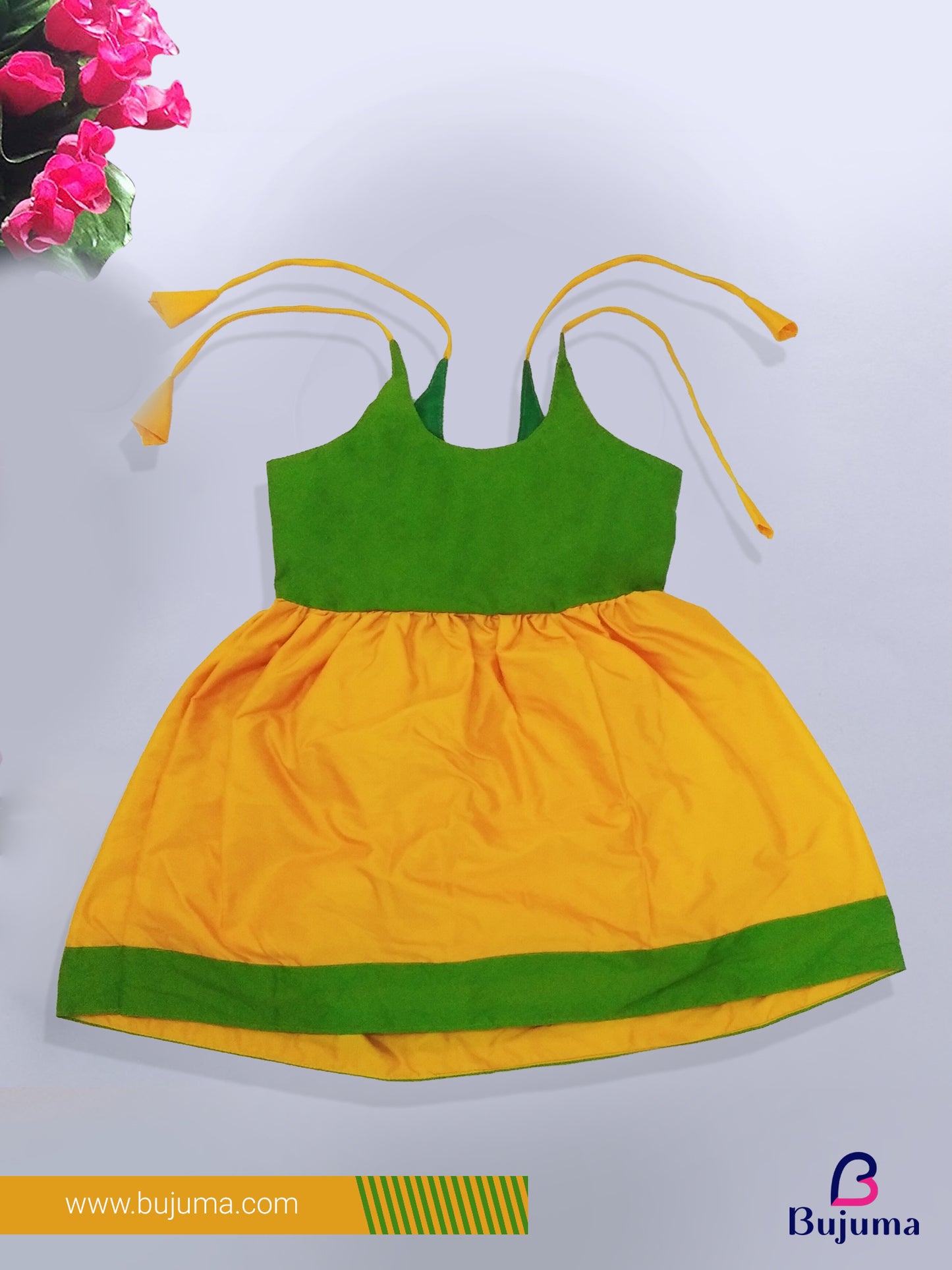 green frock for baby girl