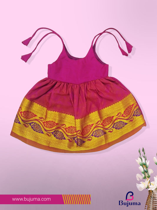 Tyrian Purple designer silk frock for baby girl