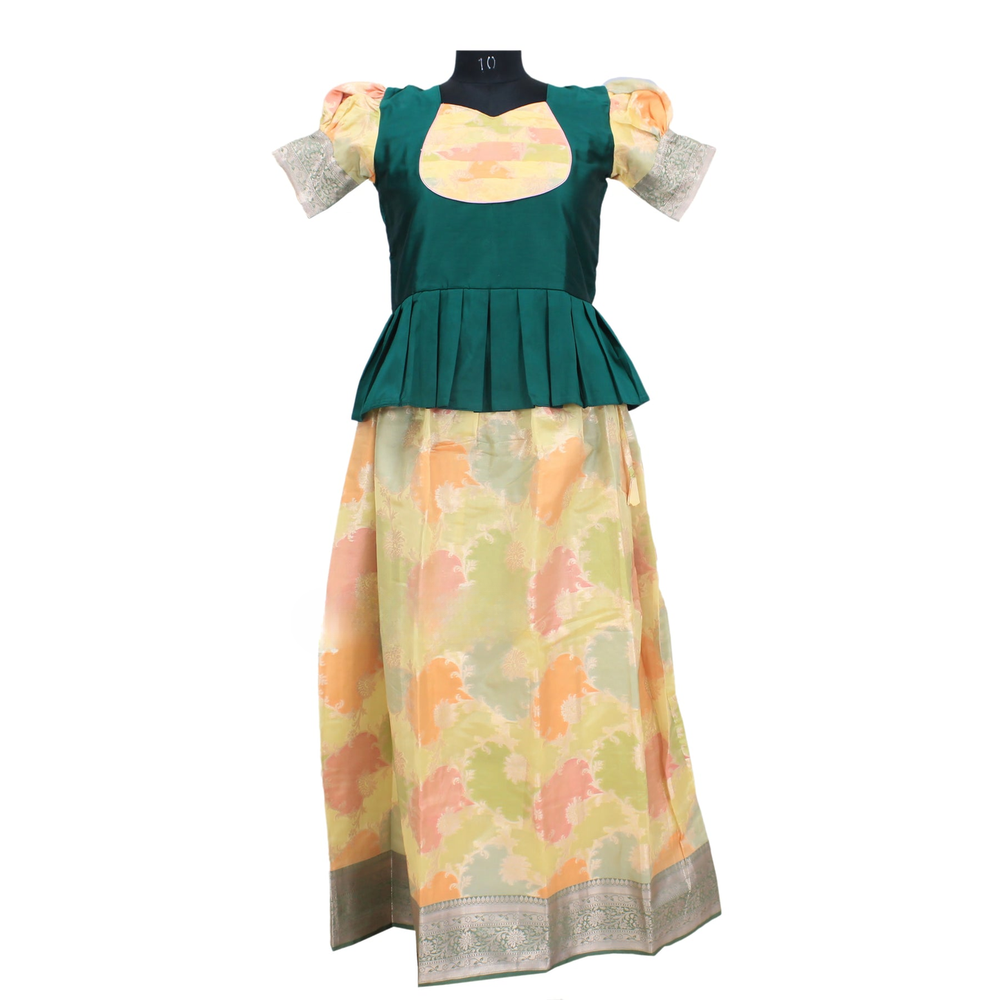 Beautiful Dark Green Designer Pattu Pavadai