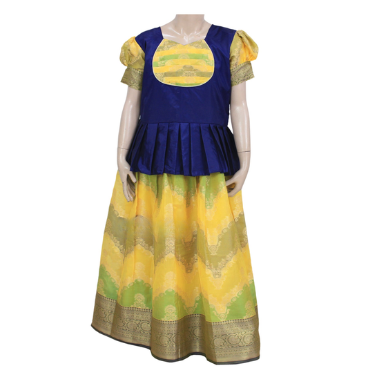 Traditional Designer Blue Pattu Pavadai