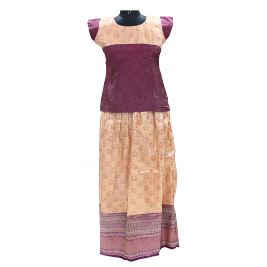 Traditional Banarasi Purple Pattu Pavadai