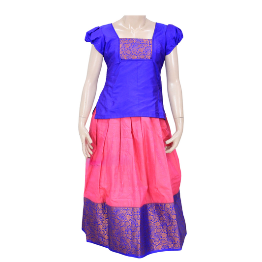 Traditional Blue Pattu Pavadai