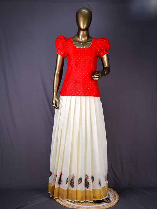 Elegant Kerala Pavadai Set with Designer Karishma Top