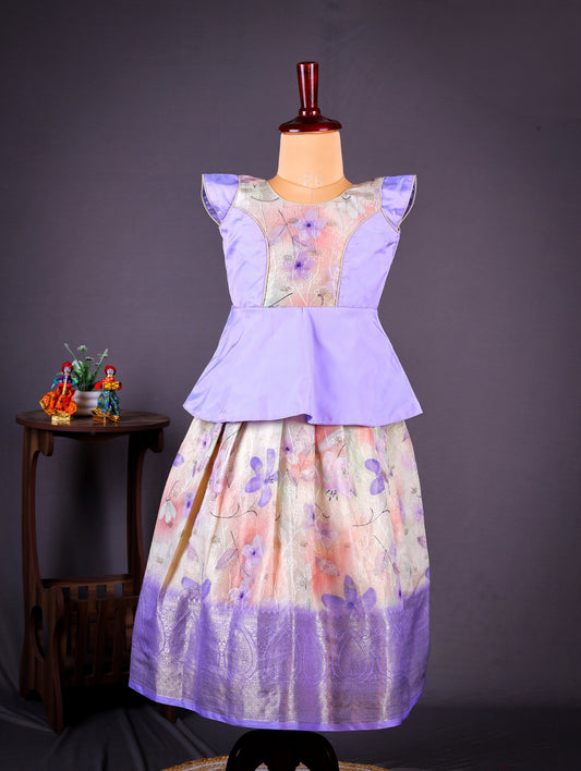 Traditional Lavender Pavadai Sattai