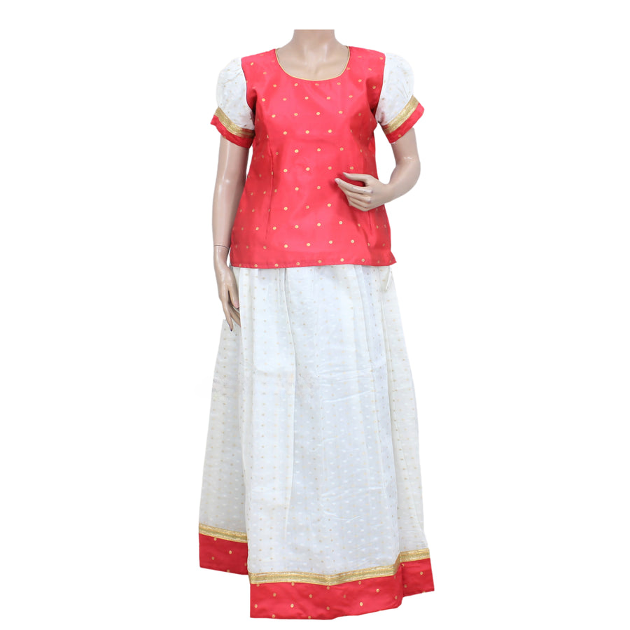 REDDISH PINK KERALA PATTU PAVADAI