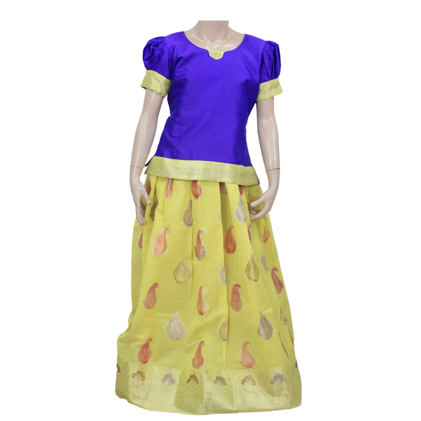 BLUE ZARI BORDER PATTU PAVADAI