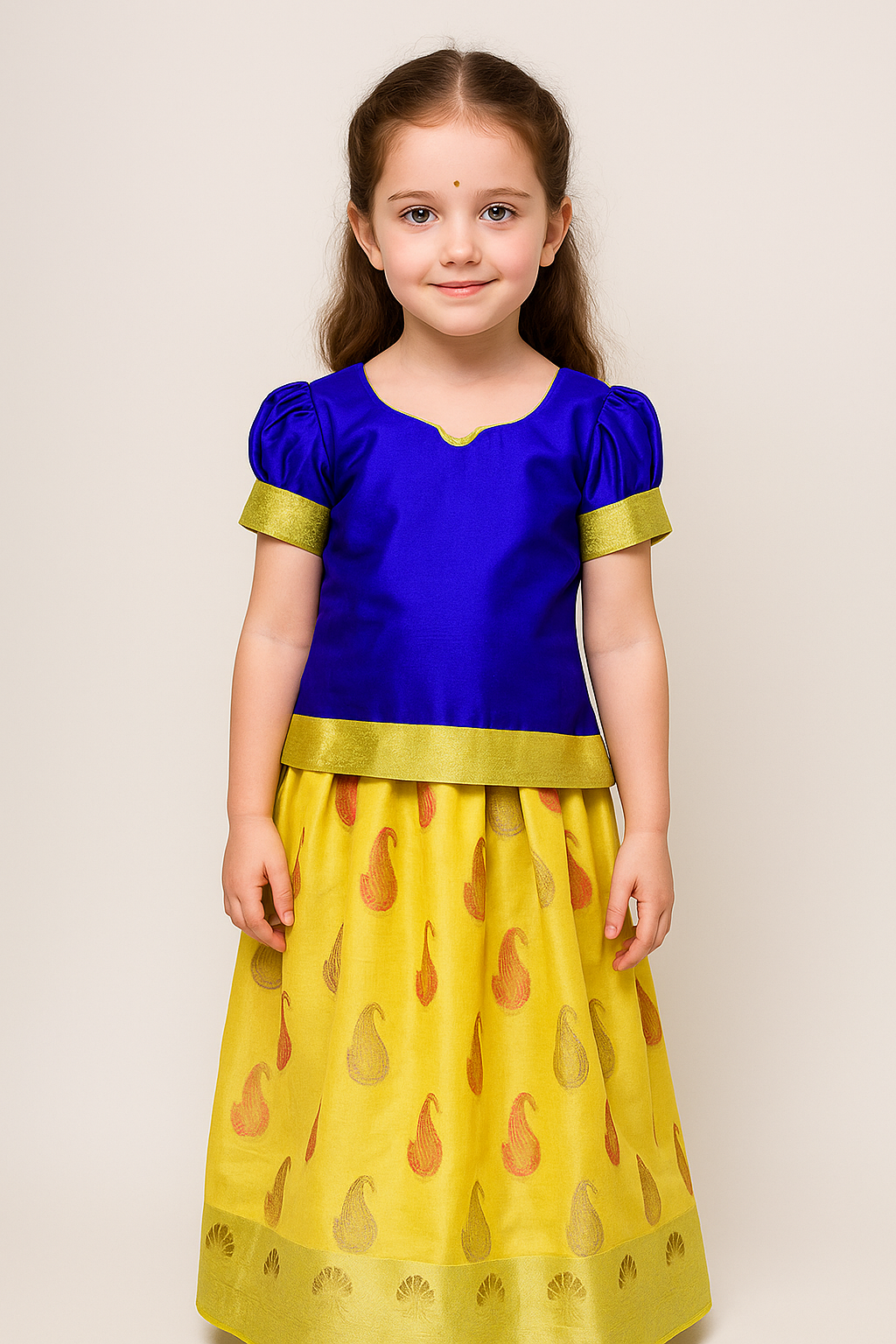 BLUE ZARI BORDER PATTU PAVADAI